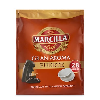 Cápsulas de café fuerte gran aroma Marcilla 28 unidades-0