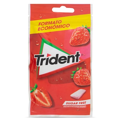 Chicles sabor fresa sin azúcar Trident 43 g-0