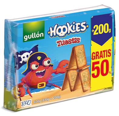 Galletas hookies tuestis Gullón caja 400 + 200 g gratis-0
