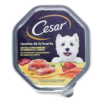 Alimento húmedo para perros selección de la huerta con pollo Cesar 150 g-0