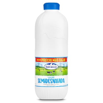 Leche semidesnatada Asturiana botella 2.2 L-0