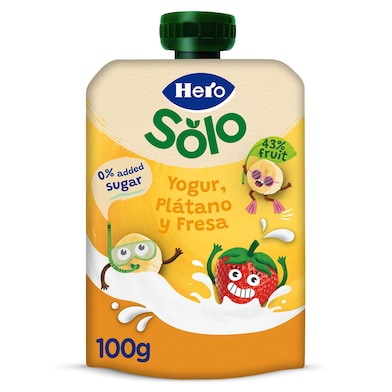 Yogur con plátano y fresa Hero 100 g-0