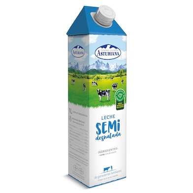 Leche semidesnatada Asturiana 1 L-0