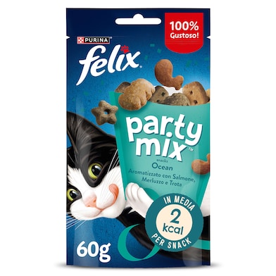 Snack para gatos party mix ocean Felix 60 g-0