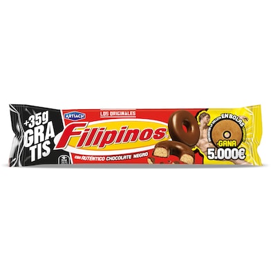 Roscos de galleta con chocolate negro Artiach Filipinos 93 g + 35 g-0