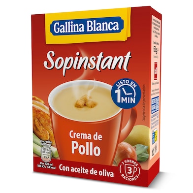Crema de pollo con picatostes Gallina Blanca Sopinstant 63 g-0