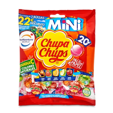 Mini caramelos con palo varios sabores Chupa Chups 120 g-0