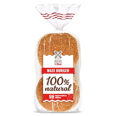 Pan de hamburguesa maxi El Molino de Dia 300 g-0
