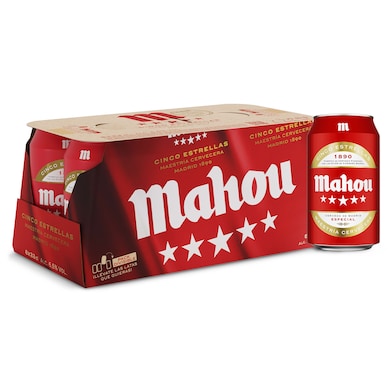 Cerveza Mahou 5 Estrellas pack 8 x 33 cl-0