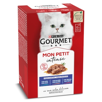 Alimento para gatos con atún/salmón/trucha Gourmet 300 g-0