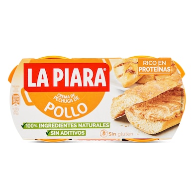 Crema de pollo natural La piara 2 x 75 g-0