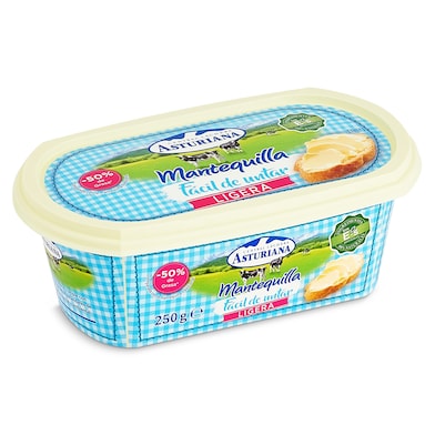 Mantequilla ligera fácil de untar Asturiana 250 g-0