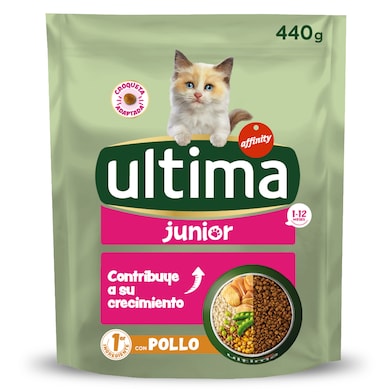 Alimento para gatos junior con pollo Ultima 440 g-0