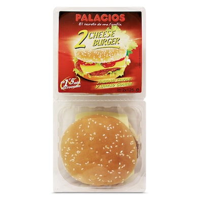Hamburguesa cheese burger Palacios 2 x 125 g-0