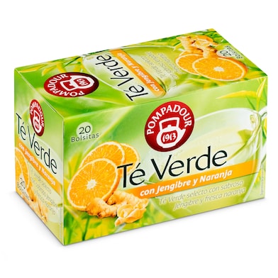 Té verde con jengibre y naranja Pompadour 20 unidades-0