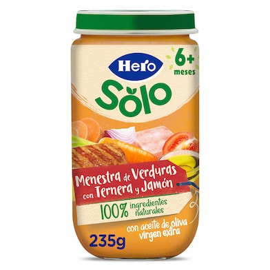 Puré de menestra de verduras con jamón y ternera Hero 235 g-0