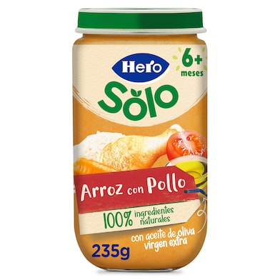Puré de arroz con pollo Hero 235 g-0