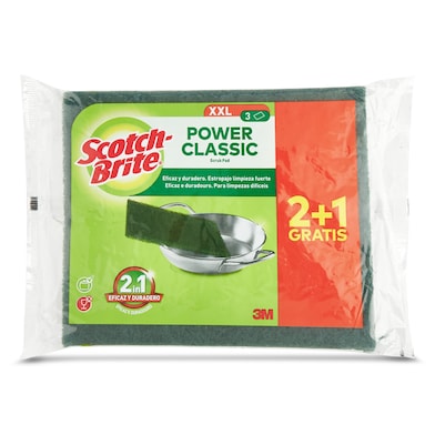 Estropajo gigante classic verde Scotch brite 3 unidades-0