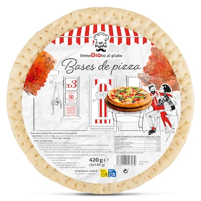 Bases de pizza 3 unidades Dia Al Punto 420 g-0