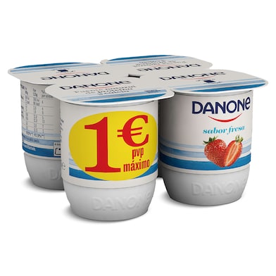 Yogur sabor fresa Danone pack 4 x 120 g-0