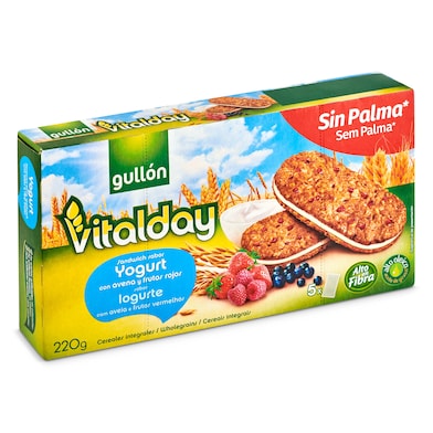 Galletas sándwich yogurt y frutos rojos Gullón Vitalday 220 g-0