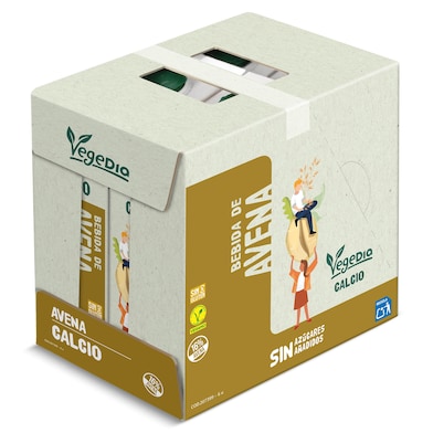 Bebida de avena con calcio Dia Vegedia pack 6 x 1 L-0