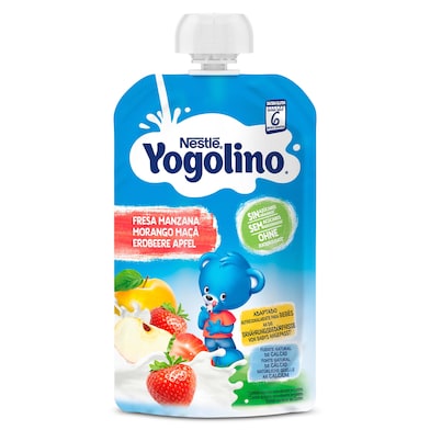 Postre lácteo infantil con puré de fresa y manzana Nestlé Yogolino 100 g-0