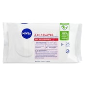 Toallitas desmaquillantes tres en uno piel seca Nivea 25 unidades