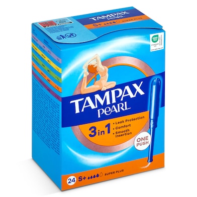 Tampones super plus pearl Tampax 24 unidades-0