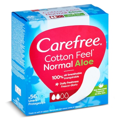 Protegeslips cotton aloe vera Carefree 56 unidades-0