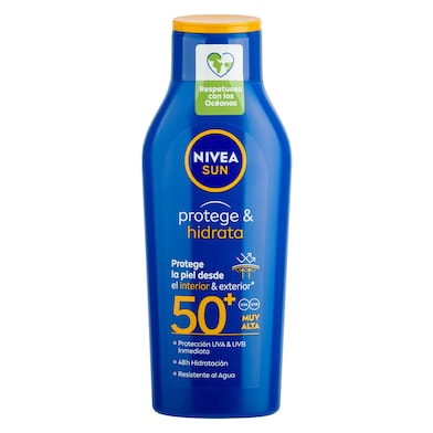 Leche solar protege e hidrata spf 50+ Nivea 400 ml-0