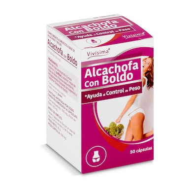 Cápsulas de alcachofa con boldo Vivisima+ 50 unidades-0