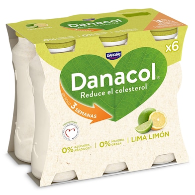 Bebida láctea lima limón Danacol 6 x 100 g-0