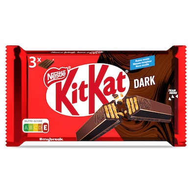 Barritas de galleta con chocolate negro 70% Kit Kat 3 x 41.5 g-0