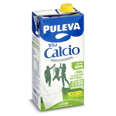 Leche semidesnatada calcio Puleva 1 L-0