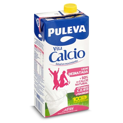 Leche desnatada calcio Puleva 1 L-0