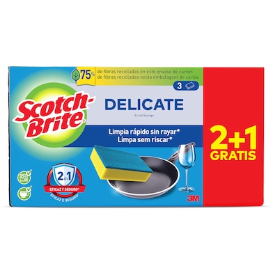 Estropajo universal azul Scotch brite 3 unidades-0