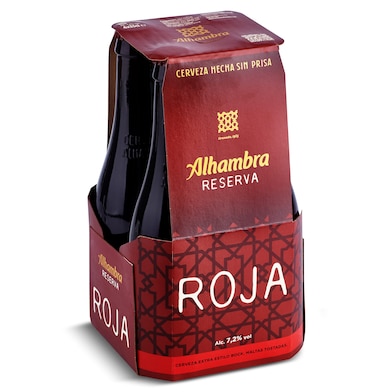 Cerveza roja reserva Alhambra pack 4 x 33 cl-0