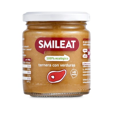 Puré de ternera con verduras 100% ecológico Smileat 230 g-0