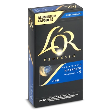 Cápsulas de café ristretto descafeinado L'Or 10 unidades-0