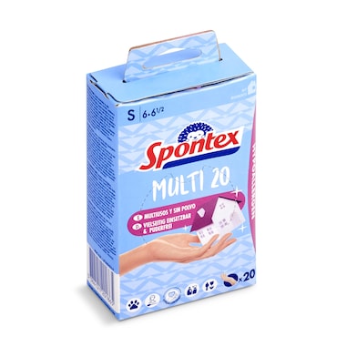Guantes desechables talla S Spontex bolsa 20 unidades-0