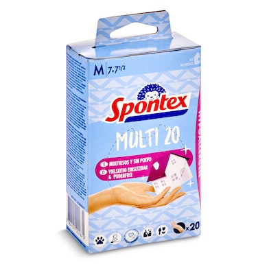 Guantes desechables talla M Spontex bolsa 20 unidades-0