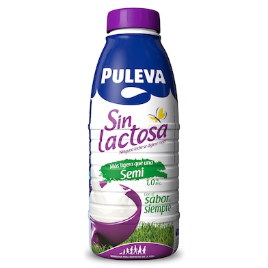 Leche semidesnatada sin lactosa Puleva botella 1 L-0
