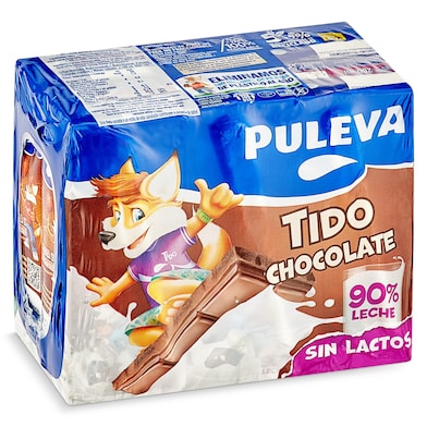 Batido de chocolate sin lactosa Puleva 6 x 200 ml-0