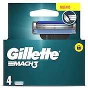 Recambio maquinilla de afeitar Gillete Mach 3 4 unidades