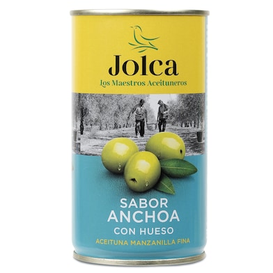 Aceitunas manzanilla sabor anchoa con hueso Jolca 185 g-0