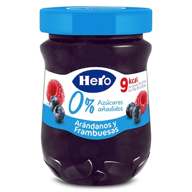 Confitura de arándanos y frambuesas 0% azúcares añadidos Hero 280 g-0