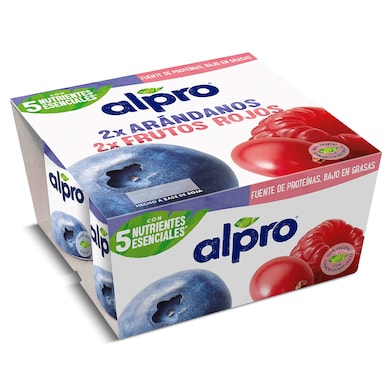 Postre de soja sabor arándanos y frutos rojos Alpro 4 x 125 g-0