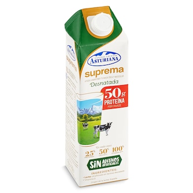 Leche desnatada suprema Asturiana 1 L-0