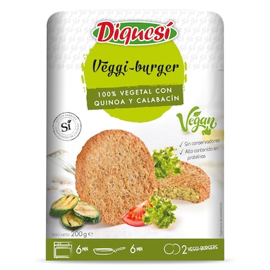 Hamburguesas veganas de calabacín y quinoa DiqueSí 200 g-0